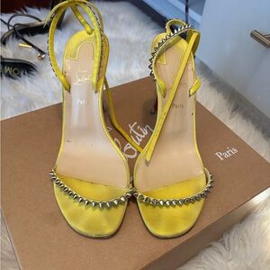 Christian Louboutin Yellow Spiked Heels